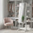 Jewellery Storage Cabinet - Wood - Black and White - Lockable with Full-Length Mirror