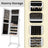 Jewellery Storage Cabinet - Wood - Black and White - Lockable with Full-Length Mirror