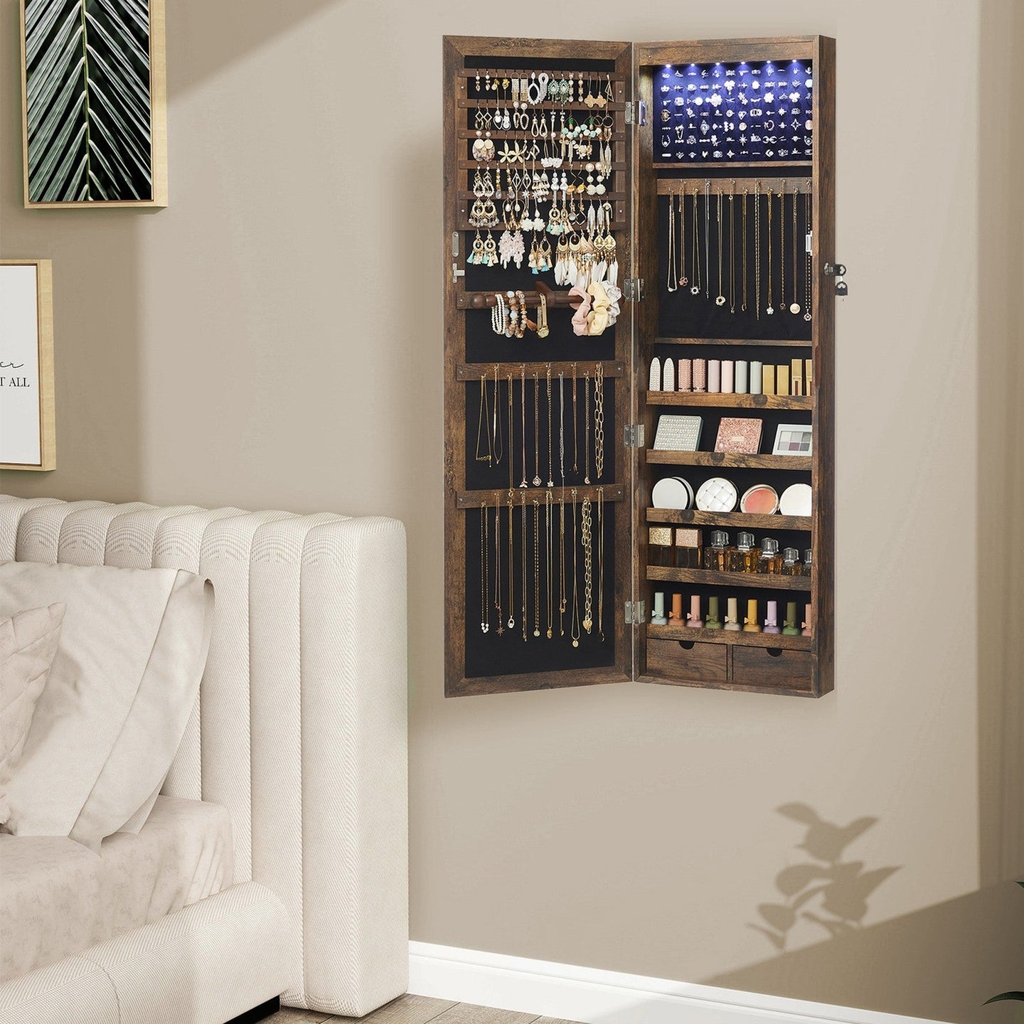 Jewellery Cabinet - 10L - MDF - Lockable