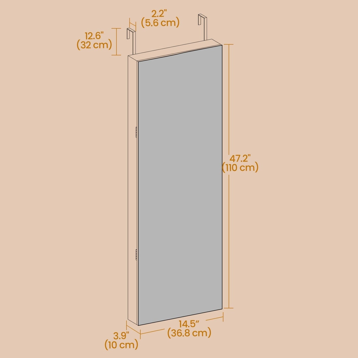 Wall-Mounted Jewelry Cabinet - White - Mirror