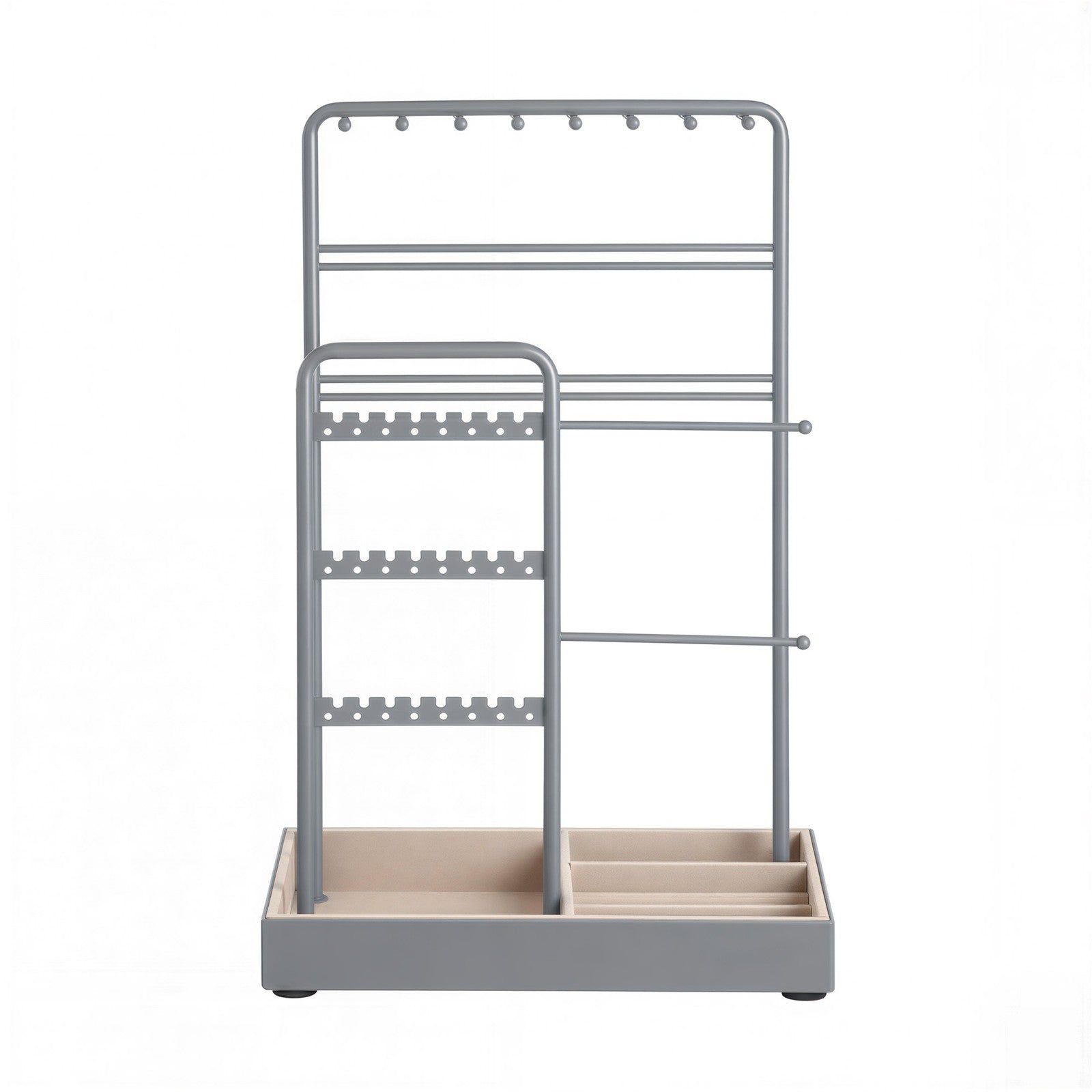 Jewellery Organizer - Metal and MDF - Light Grey - with Metal Frame