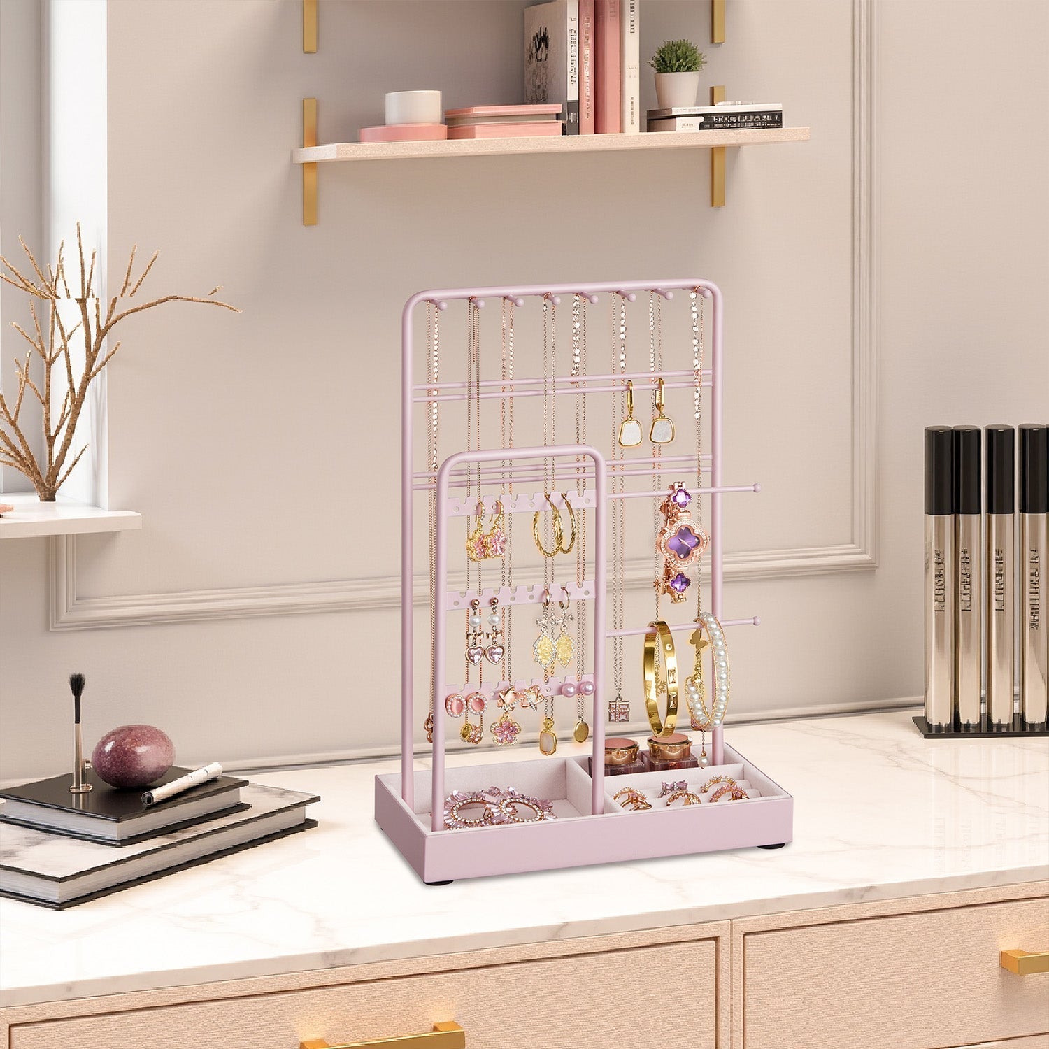 Jewellery Organizer - Metal Frame - Velvet-Lined