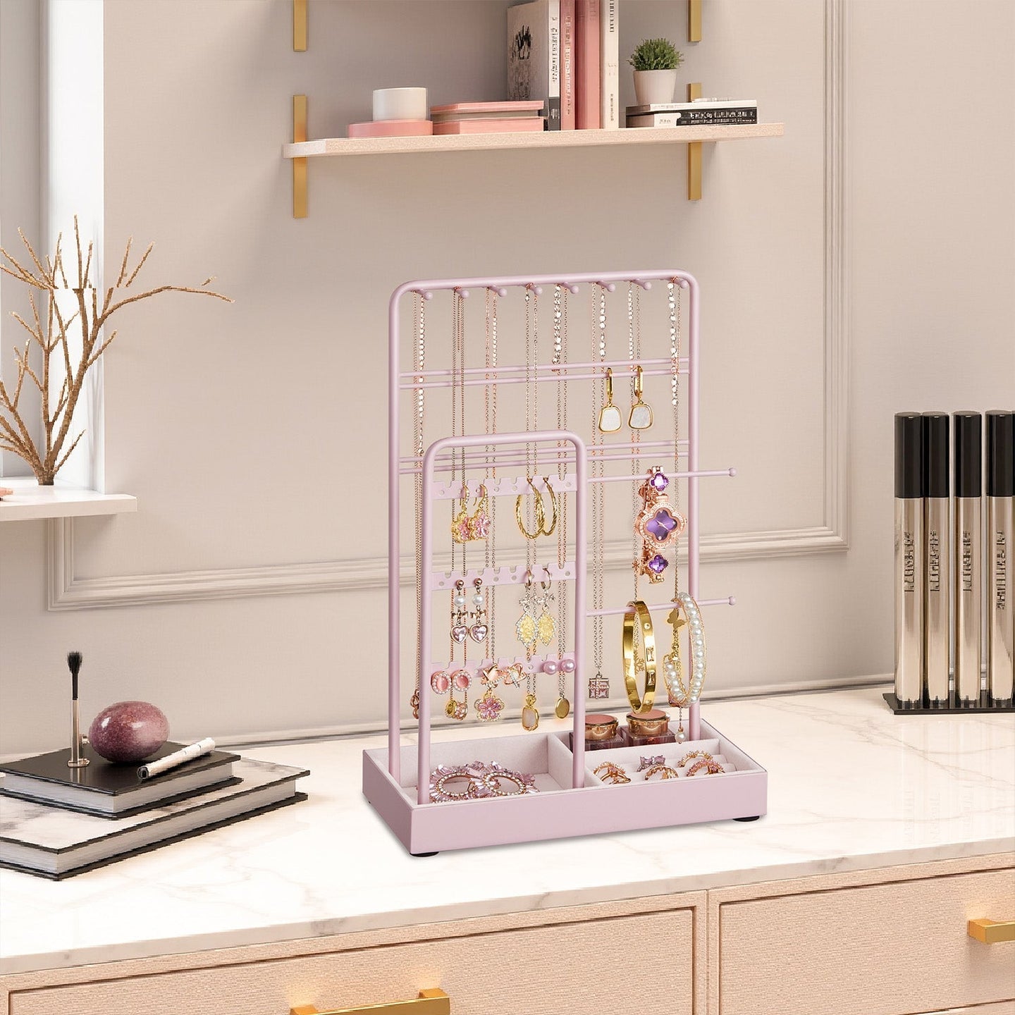 Jewellery Organizer - Metal Frame - Velvet-Lined