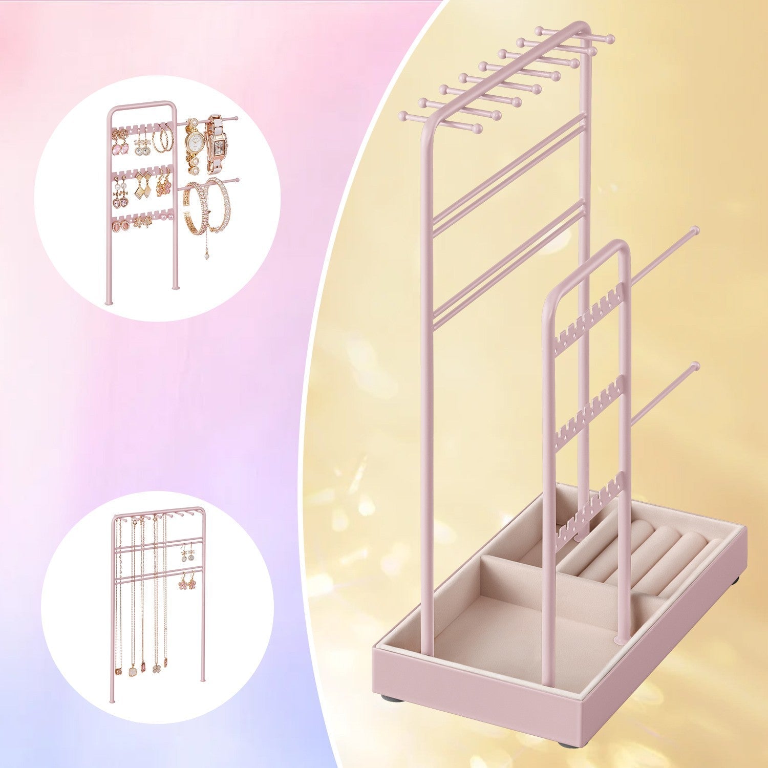 Jewellery Organizer - Metal Frame - Velvet-Lined