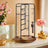 Rotating Jewellery Display Stand - Metal - Black - 4 Independent Sections with Bottom Tray