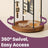 Rotating Jewellery Display Stand - Metal - Black - 4 Independent Sections with Bottom Tray