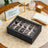 Watch Box - Solid Wood - Rustic Walnut - 10-Slot Organiser with Glass Lid