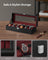 Watch Box - Glass - Black - 6 Slots with Lock and Cushions