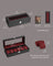 Watch Box - Glass - Black - 6 Slots with Lock and Cushions
