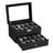 2-Tier Watch Box - MDF and Paper - Black Synthetic Leather