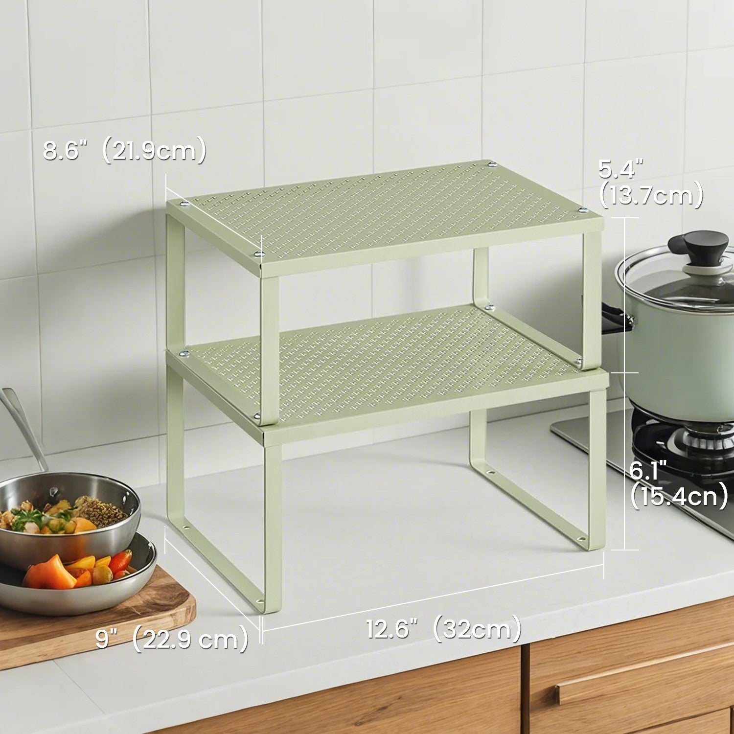 Set of 2 Spice Racks - Metal - Ink Black - Stackable and Expandable