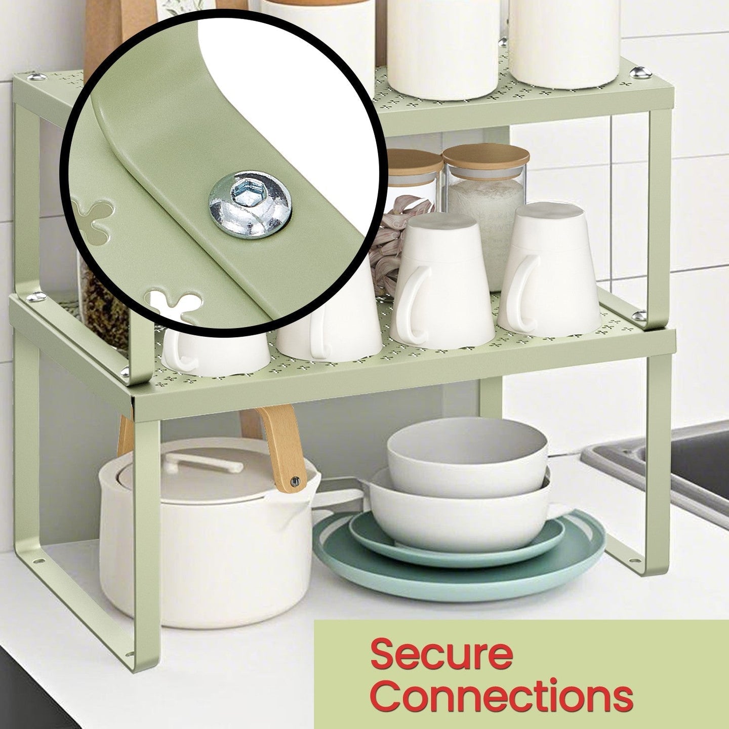 Set of 2 Spice Racks - Metal - Ink Black - Stackable and Expandable