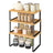 Set of 3 Pantry Storage Shelves - Metal - Ink Black - Expandable and Stackable Counter Organisers