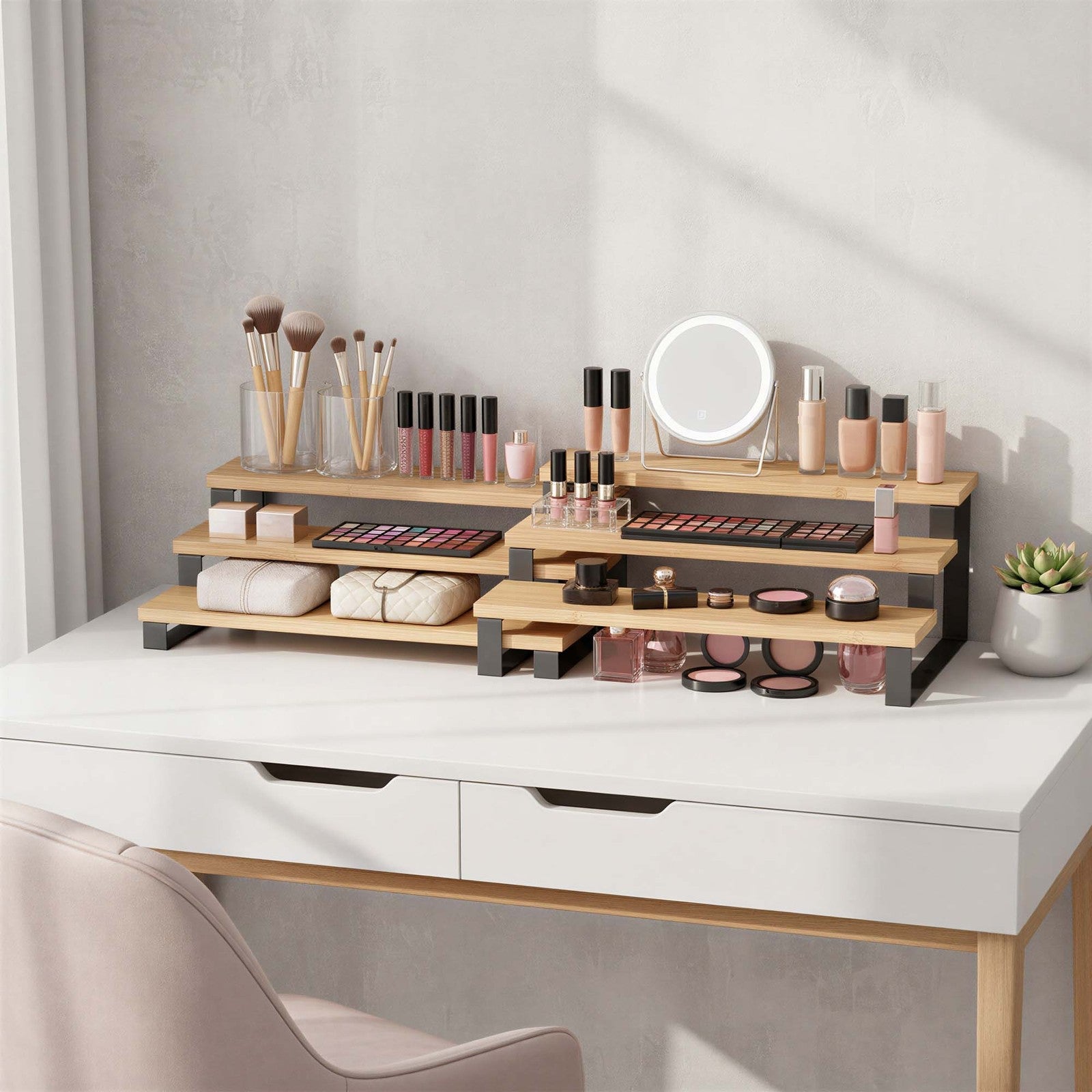 Spice Rack Set - 3-Tier - Bamboo - Extendable Design