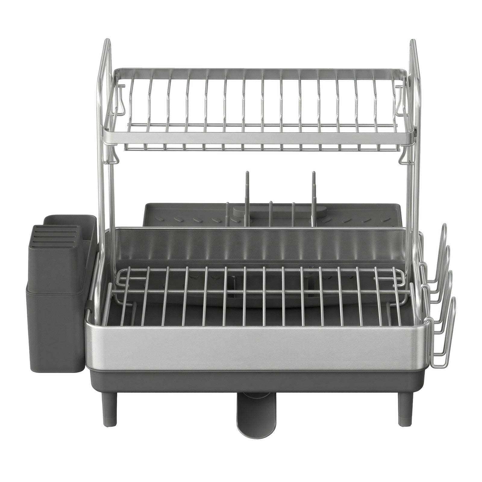 Expandable Dish Drying Rack - 30L - Stainless Steel - Rotatable Drainage Spout