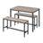 Dining Table Set - Wood and Steel - Grey - with Benches