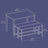 Dining Table Set - Wood and Steel - Grey - with Benches