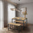 Dining Table Set - Includes 2 Benches - Steel - Rustic Brown and Black