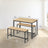 Dining Table Set - Includes 2 Benches - Steel - Rustic Brown and Black