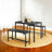 Dining Table Set - Includes 2 Benches - Steel - Rustic Brown and Black