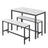 Dining Table - Particleboard and Steel - Marble White - with 2 Benches