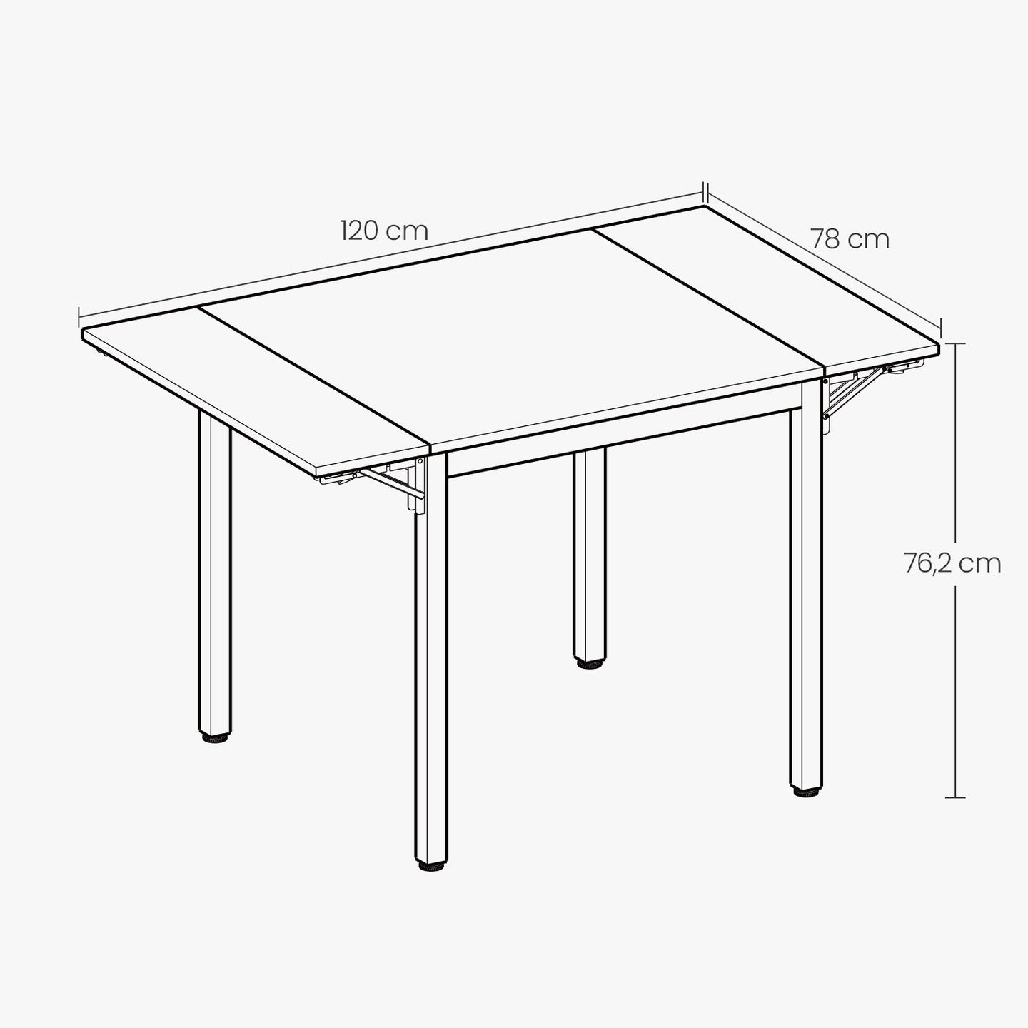 Extendable Drop Leaf Dining Table - Seats 2-4 People - Natural Oak