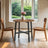 Round Dining Table - Wood - Rustic Brown and Black