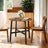 Round Dining Table - Wood - Rustic Brown and Black