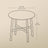 Round Dining Table - Wood - Rustic Brown and Black