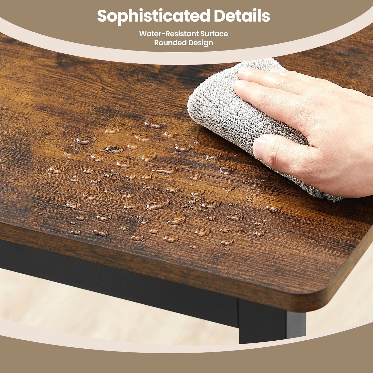 Dining Table - Seats 4 - Wood - Rustic Brown and Black