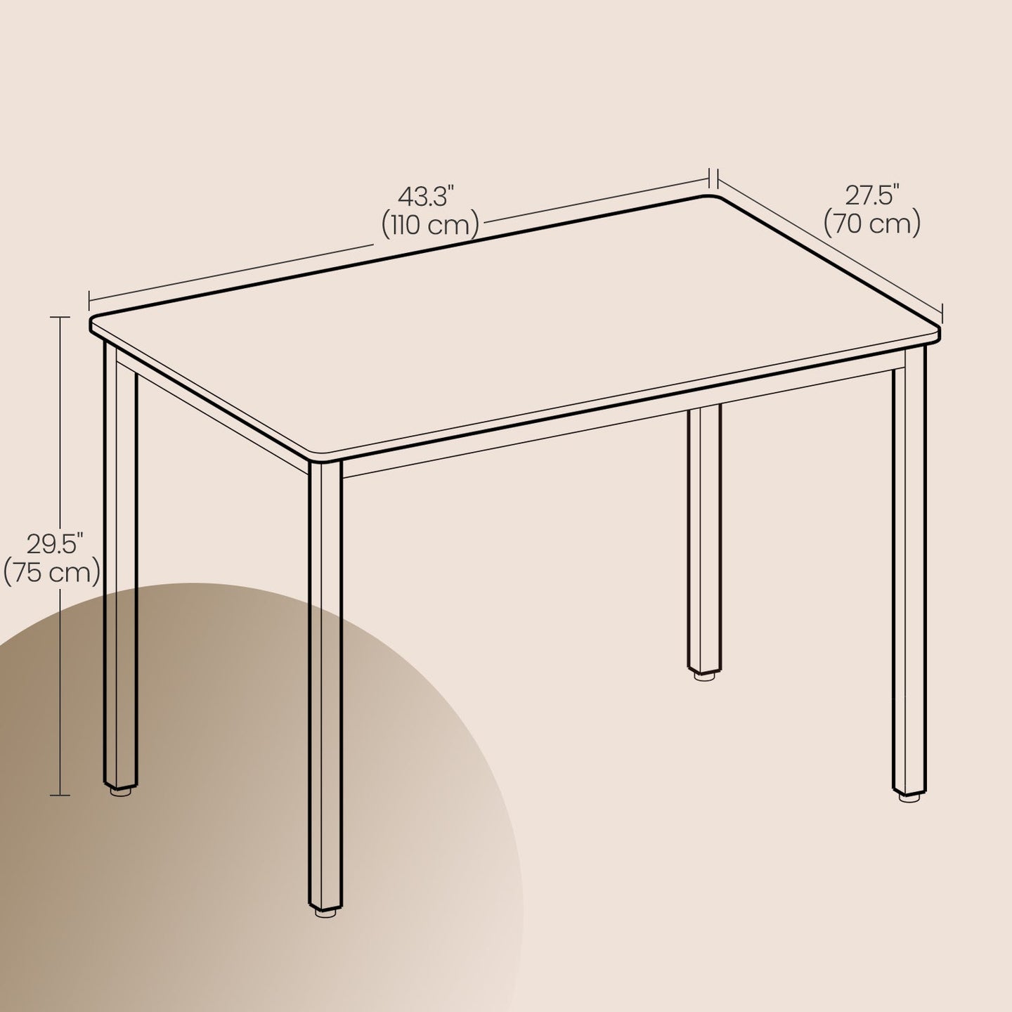 Dining Table - Seats 4 - Wood - Rustic Brown and Black
