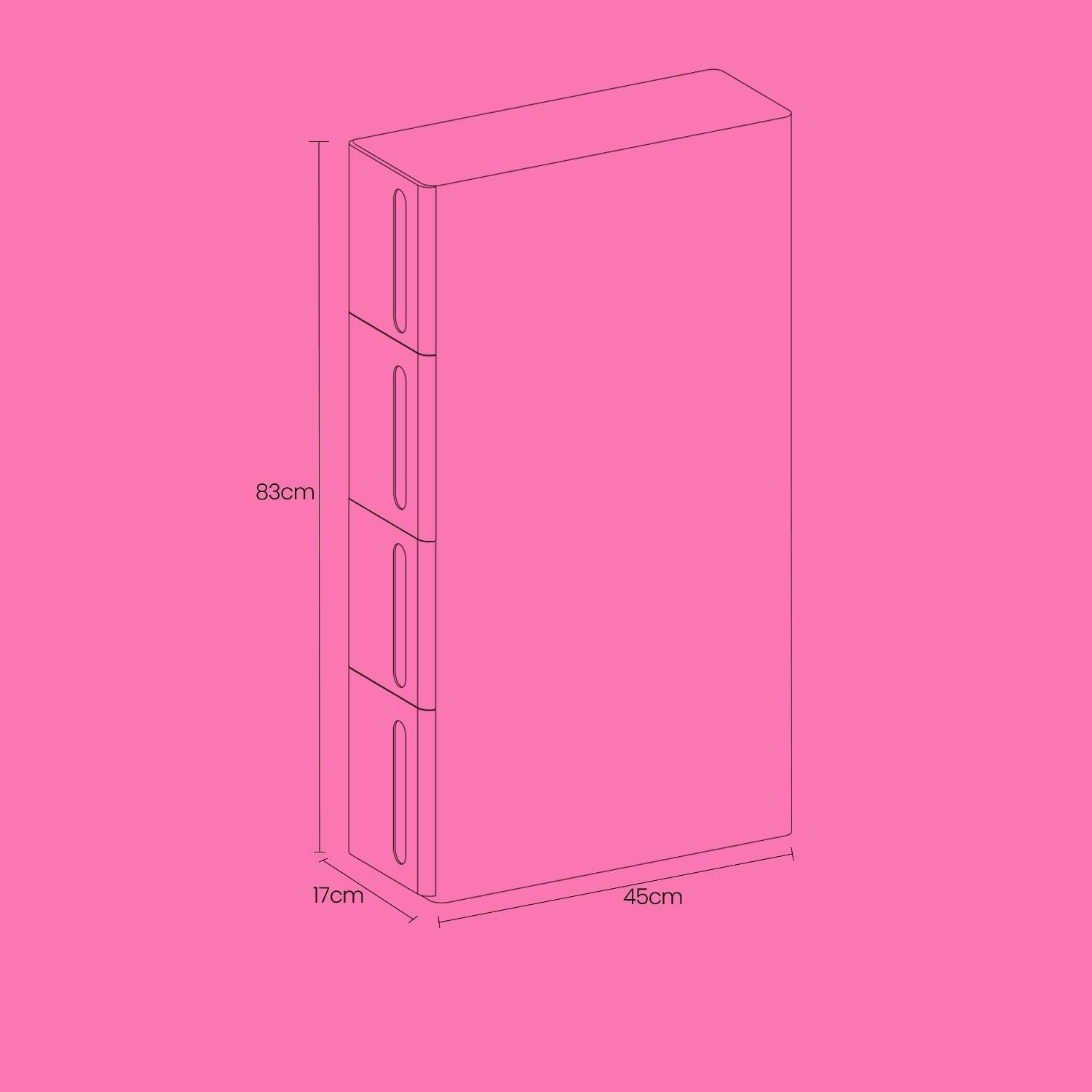 Narrow Rolling Trolley - PP - White - 4 Drawer Storage Unit with Removable Wheels