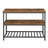 Kitchen Island - Steel - Rustic Brown and Black - Large Worktop and Stable Structure