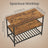Kitchen Island - Steel - Rustic Brown and Black - Large Worktop and Stable Structure