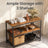 Kitchen Island - Steel - Rustic Brown and Black - Large Worktop and Stable Structure