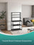 Baker's Rack - Wood - Rustic Brown and Black - 6-Tier Storage with Hooks and Microwave Stand