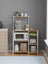 Baker's Rack - Metal - Greige and Black - Multi-functional Kitchen Storage with Wire Basket and S-Hooks