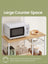 Baker's Rack - Metal - Greige and Black - Multi-functional Kitchen Storage with Wire Basket and S-Hooks