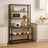 Baker’s Rack, Coffee Bar - Particleboard and Steel - Rustic Brown