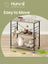 Kitchen Trolley - Metal - Heather Greige - 3-Tier Design with Wheels and Hooks