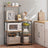 Baker's Rack - Wood - Rustic Brown - Versatile Kitchen Storage Shelf with Wire Basket and S-Hooks