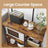 Baker's Rack - Wood - Rustic Brown - Versatile Kitchen Storage Shelf with Wire Basket and S-Hooks