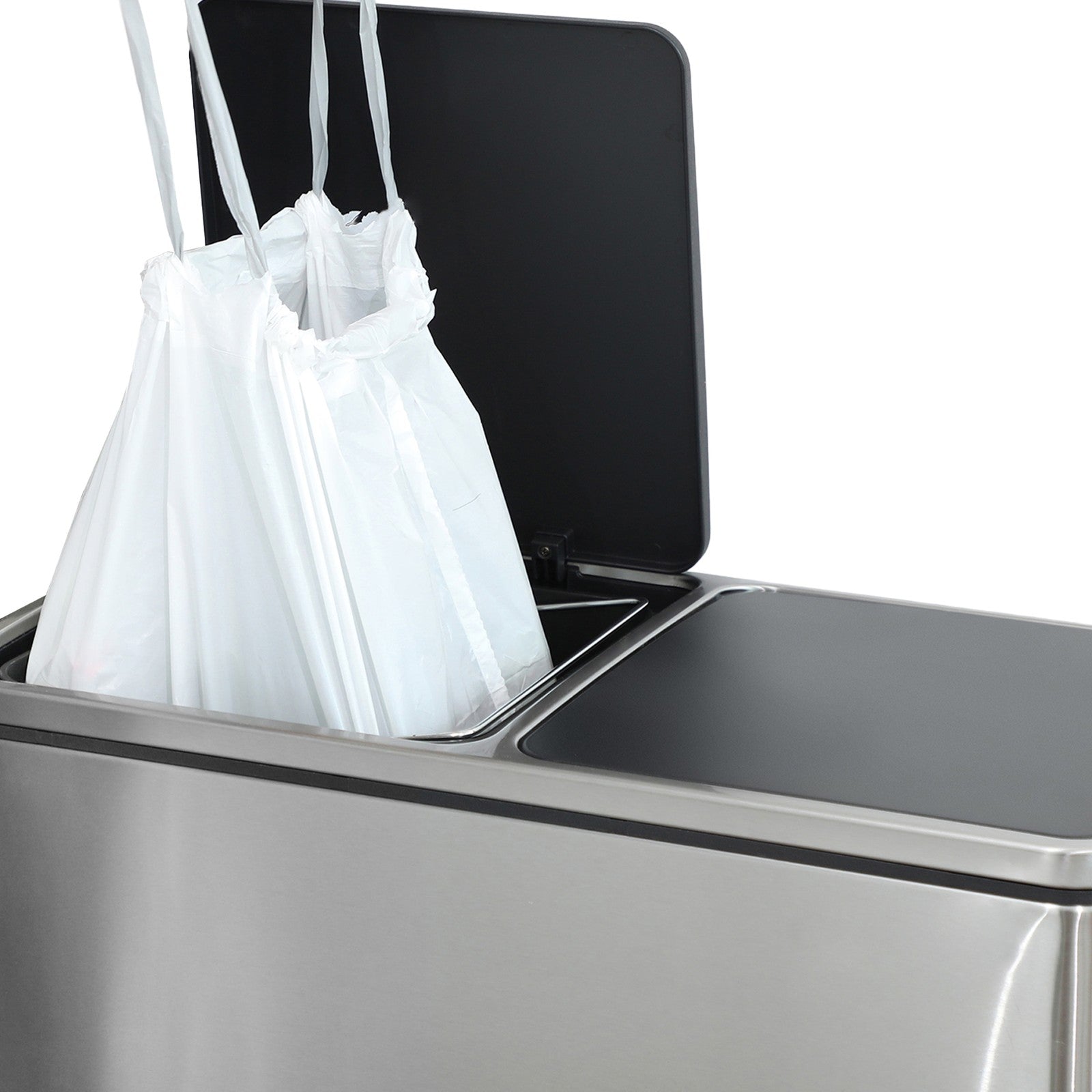 Trash Can Liners - Heavy-Duty Plastic - White - 13-Gallon Drawstring Design