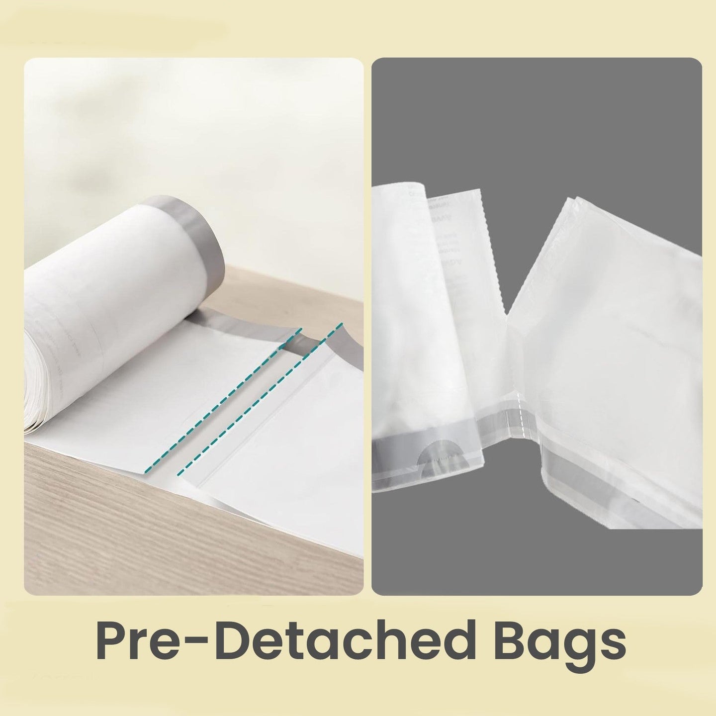 Trash Can Liners - Heavy-Duty Plastic - White - 13-Gallon Drawstring Design