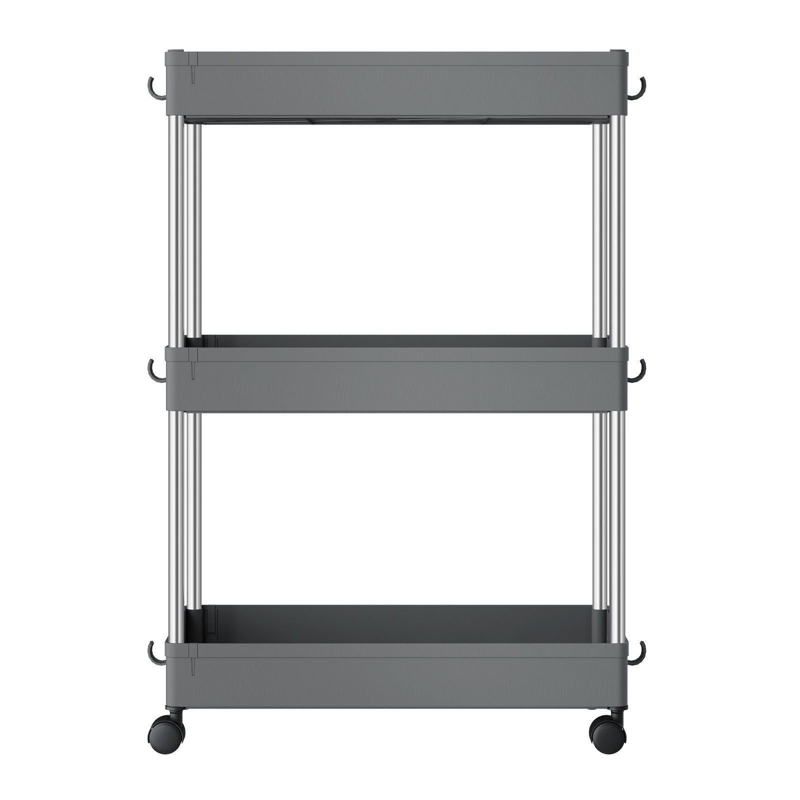 Utility Rolling Cart - 3-Tier - PP Plastic - Mobile & Space-Saving