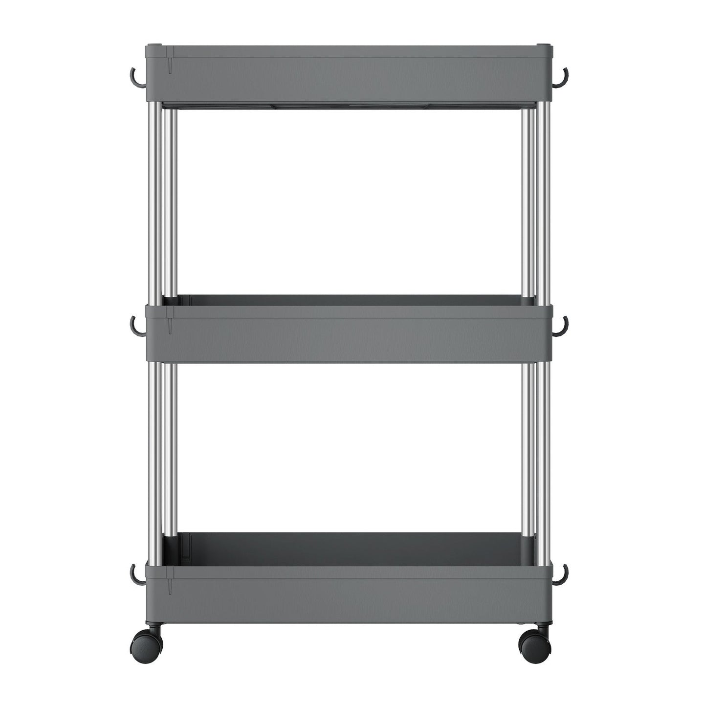 Utility Rolling Cart - 3-Tier - PP Plastic - Mobile & Space-Saving
