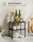Set of 2 Cupboard Shelf Organisers - Metal - Ink Black - Expandable and Stackable