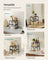 Set of 2 Cupboard Shelf Organisers - Metal - Ink Black - Expandable and Stackable
