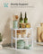 Set of 2 Cupboard Shelf Organisers - Metal - Cloud White - Expandable and Stackable