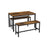 Dining Table Set - Steel Frame - Rustic Brown and Black